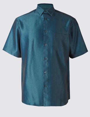 Easy Care Textured Shirt with Pocket